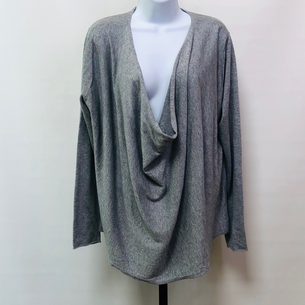 Eileen Fisher Drape Front Gray Sweater